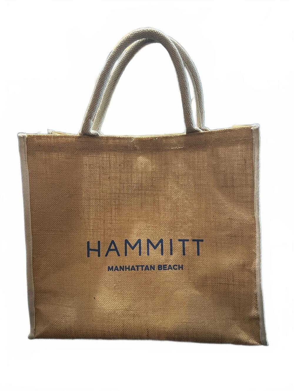 Hammitt Manhattan Beach Jute Tote Bag Burlap Straw Beach Carryall Market Shopper - Picture 2 of 7